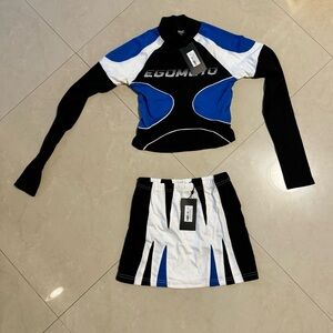 Moto top and skirt set